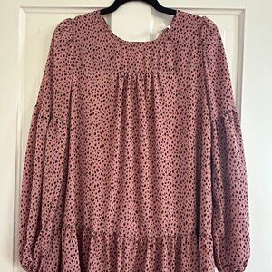 love riche soft pink tiered babydoll dress